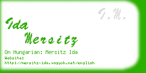 ida mersitz business card